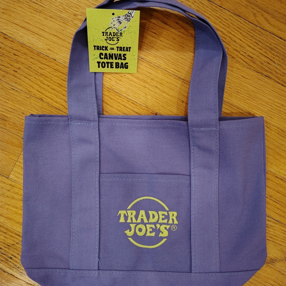Trader Joe's Purple Canvas Tote Bag